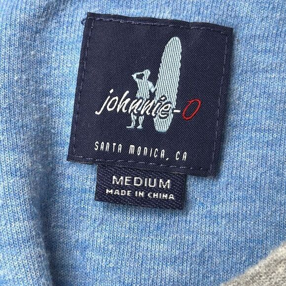 Johnnie-O Men Spector Crewneck Sweatshirt M Medium Gray White Stripe JMKO 1930 - Picture 4 of 7